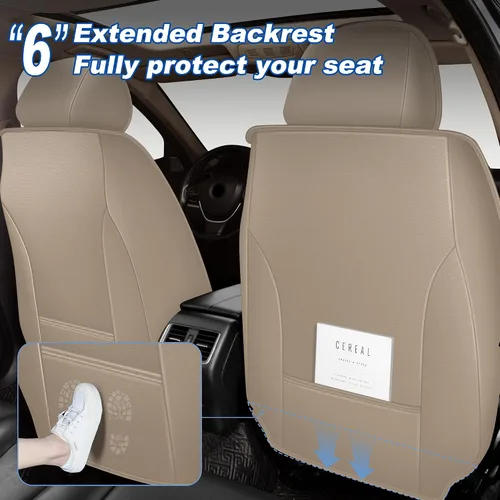 Miniatura 4 de AOMSAZTO 2 fundas de asiento delantero de automóvil, ajuste personalizado para Honda Accord 2003-2017, protector de asiento de coche de piel