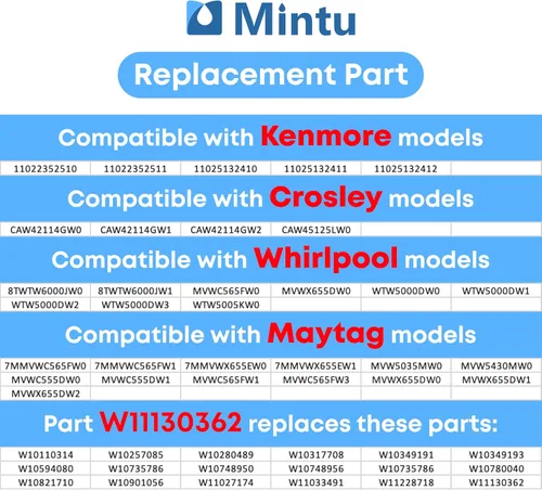 Miniatura 3 de W10780048 Kit de varilla de suspensión para Roper RTW4640YQ0 RTW4640YQ1 RTW4740YQ0, Whirlpool 1CWTW4740YQ0 1CWTW4740YQ1 1CWTW4740YQ2 1CWTW4800YQ2 Q1