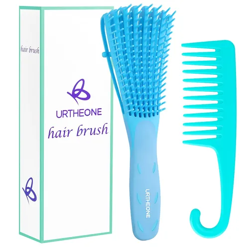 Miniatura 11 de Cepillo desenredante para el cabello, cepillo desenredante para adultos y niños, juego de peines para cabello rizado, ondulado y con bucles