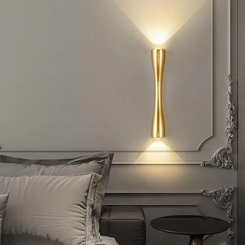 Miniatura 8 de Aomesinc Moderno aplique de pared dorado arriba y abajo, lámpara LED de interior para dormitorio, sala de estar, baño, mesita de noche, pasillo