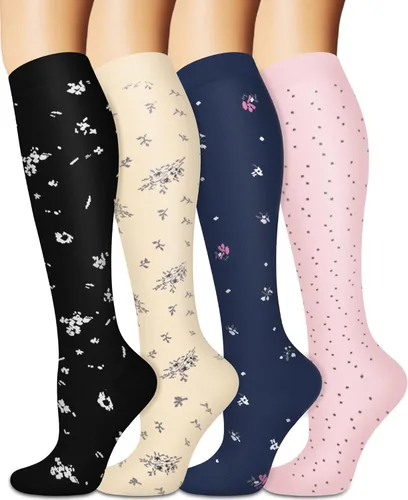 Miniatura 15 de Calcetines de compresión para mujeres y hombres circulación (3 pares) son el mejor apoyo para correr, atletismo, ciclismo, senderismo 01 Negro
