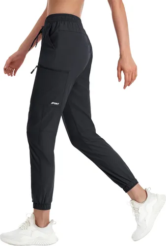 MAGCOMSEN Pantalones deportivos de senderismo para mujer, resistentes al agua, ligeros, de secado rápido, pantalones deportivos de viaje y campamento