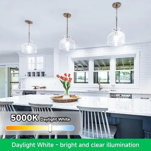 Miniatura 6 de MAXvolador Paquete de 12 bombillas LED A19, bombilla LED equivalente a 100 W, luz blanca diurna de 5000 K, 1100 lúmenes, base media E26, CRI 85+,