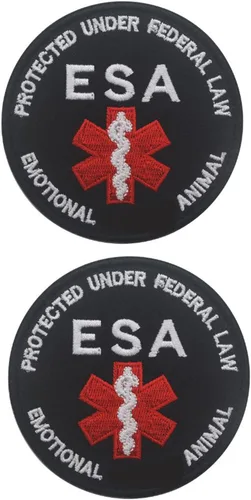 Parches de moral militar, protegidos bajo la ley federal de la ESA Apoyo Emocional Insignias de animales Emblema táctico de gancho y lazo para