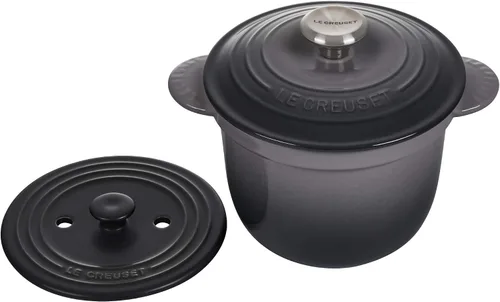 Miniatura 3 de Le Creuset Olla de arroz de hierro fundido esmaltado con tapa y inserto de gres, 2.25 cuartos de galón., Ostras