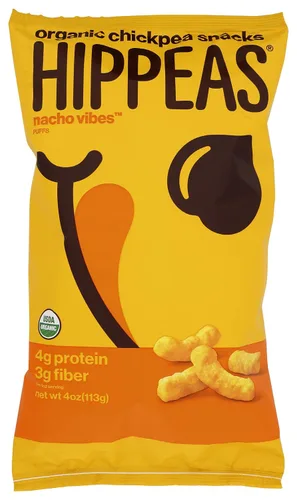 Miniatura 10 de Hippeas Puffs de garbanzos, Jalapeño Cheddar Blaze, 18 x 0.8 z, bocadillos de garbanzos crujientes horneados con 0.11 onzas de proteína vegetal