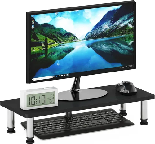 Furinno Turn-N-Tube Soporte elevador para monitor, americano, tubos de acero inoxidable