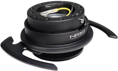 Miniatura 4 de NRG Innovations NRG-SRK-700BK GEN 4.0 Kit de liberación rápida para adaptador de volante, cuerpo negro/anillo negro con manijas y patrones de pernos