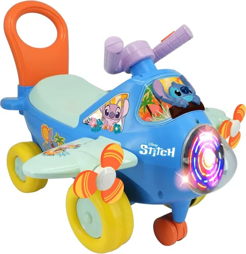 Miniatura 2 de Kiddieland: Avión de actividad: Stitch - Vehículo Disney con luz y sonido, pie a piso, tablero interactivo, hélices, mango de empuje y tracción