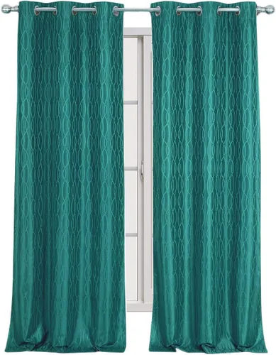Miniatura 11 de sheetsnthings Voyage - Juego de 2 cortinas opacas con aislamiento térmico jacquard, 76 pulgadas de ancho x 84 pulgadas de largo, color plateado Plata