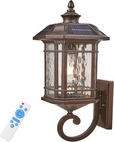 Miniatura 9 de Aplique solar para exteriores de 15.7 pulgadas de altura, accesorio de iluminación exterior del atardecer al amanecer, lámpara de pared solar