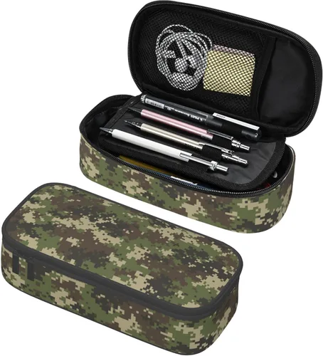 Miniatura 8 de Estuche de lápices de estilo camuflaje para niños y adultos, caja de lápices azul para niños, hombres, niñas y mujeres, bolsa de almacenamiento