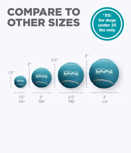 Miniatura 6 de Outward Hound Squeaker Ballz - Pelotas de tenis chirriantes para perros de menos de 25 libras, juguete interactivo para perros para buscar y Bolas