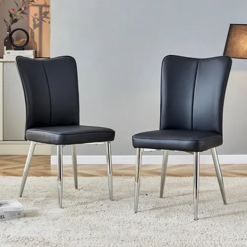 Miniatura 30 de Dining Chairs Set of 6,Kitchen Chairs with Leather Cushions,Modern Dining Chairs with Gold Metal Frame,Dinner Chairs for Kitchen & Dining Room and