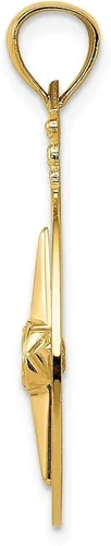 Miniatura 2 de Colgante de brújula pulido de corte diamante de 14 quilates estilo K6096