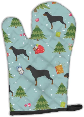 Miniatura 190 de Caroline's Treasures BB4872OVMT - Guante de horno de Navidad Affenpinscher resistente al calor, grueso para sartenes calientes y horno, manopla