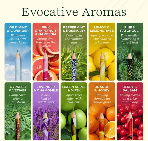 Miniatura 4 de Lifelines Lápices de Colores Perfumados, Paquete de 10 Paleta Clásica - Juego de Lápices de Colores para Frotar y Oler Infundidos con Mezclas