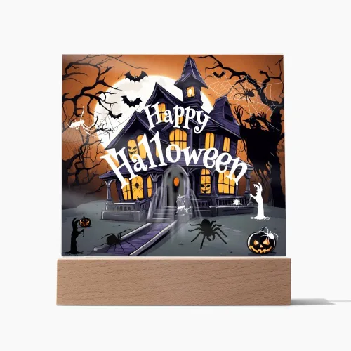 Miniatura 14 de Lámpara de Halloween espeluznante con decoración de luz nocturna con temática de araña y esqueleto, escena de castillo fantasma para una experiencia