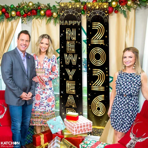Miniatura 6 de KatchOn, Cartel extra grande de feliz año nuevo – 72 x 12 pulgadas Decoraciones de Año Nuevo 2026 Suministros de fiesta de Año Nuevo 2026