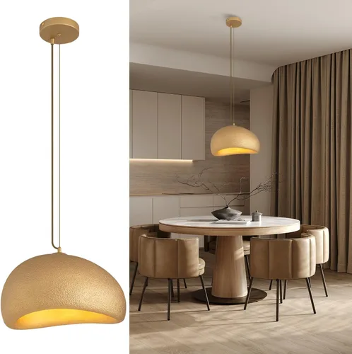 Miniatura 8 de Luces Colgantes Wabi Sabi de Tamaño Mini de 11.8 pulgadas, Blanco, Candelabro Moderno Japandi, Accesorio de Iluminación para Isla de Cocina