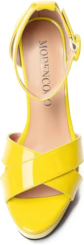 Miniatura 66 de MODENCOCO Sandalias de boda con correa de tobillo sexy para mujer, con plataforma y puntera abierta, tacón de aguja y tacón alto, zapatos de vestir