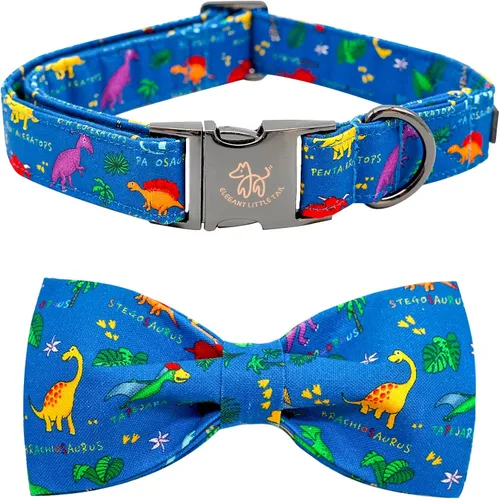 Miniatura 34 de Collar para perro Elegant Little Tail con moño, estampado de pepinillos, collar de moño lindo para perros pequeños eneldo