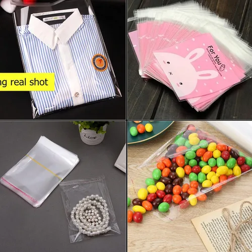 Miniatura 5 de Bolsas de celofán resellables grandes de 12 x 16 pulgadas, 200 unidades, bolsa transparente autosellante para productos de embalaje autoadhesiva