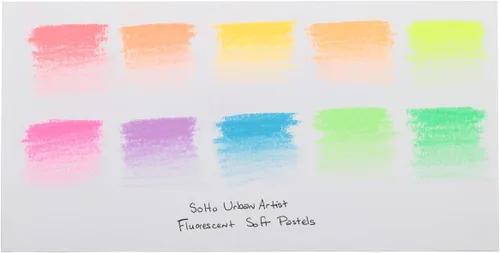Miniatura 4 de Soho Urban Artist Juego de 10 colores pastel suaves fluorescentes brillantes, palitos pastel vibrantes para arte, dibujo, mezcla, capas y sombreado