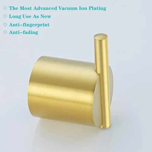 Miniatura 6 de RANDOM Gancho de toalla de oro cepillado, ganchos dorados para pared, ganchos de acero inoxidable 304 para toallas de baño, cocina, moderno gancho