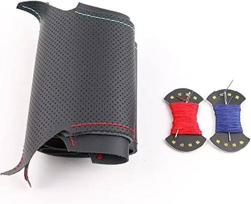 Funda de cuero negro para volante de automóvil Toyota RAV4 Celica Matrix MR2 Supra Voltz Caldina MR-S Corolla cosido a mano