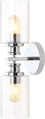 Miniatura 16 de JONATHAN Y Aplique de pared LED de níquel de 16.5 pulgadas, lámpara de tocador moderna de granja con pantalla de vidrio sembrado, accesorio