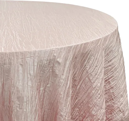 Miniatura 4 de YOUR CHAIR COVERS - Mantel redondo de tafetán arrugado de 120 pulgadas - Rubor, mantel de mesa de comedor brillante arrugado para boda, fiesta