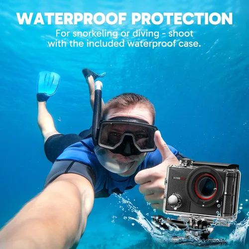 Miniatura 4 de Cámara de acción AKASO EK7000 Pro 4K con pantalla táctil EIS, ángulo de visión ajustable de 40m, cámara resistente al agua, cámara con mando a