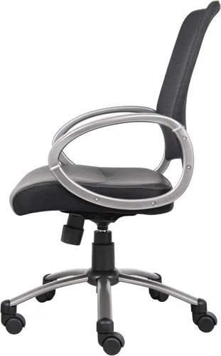 Miniatura 9 de Boss Office Products Silla de trabajo con respaldo de malla con acabado de peltre en negro