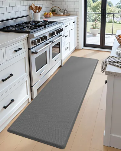 Miniatura 7 de DEXI Tapete de cocina acolchado antifatiga, extra largo, grande, cómodo, impermeable, de espuma viscoelástica, antifatiga, para escritorio, oficina