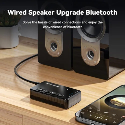 Miniatura 6 de Receptor transmisor Bluetooth aptX adaptativo/baja latencia/HD Bluetooth adaptador 5.2 compatible con 2 teléfonos AirPods, receptor de audio