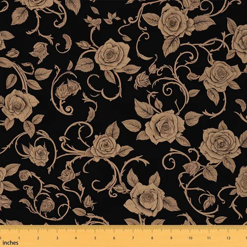 Miniatura 22 de Feelyou The Yard - Tela de flores Groovy de 2 yardas para niños, tela de tapicería floral retro para sillas para niños, niñas, adolescentes, flores