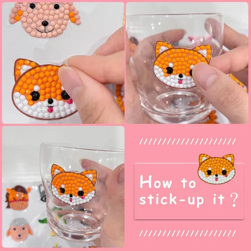 Miniatura 4 de Sinceroduct - Juego de 64 pegatinas de diamante 5D para niños y adultos principiantes - Pintura con forma de diamantes numerados, manualidades 64