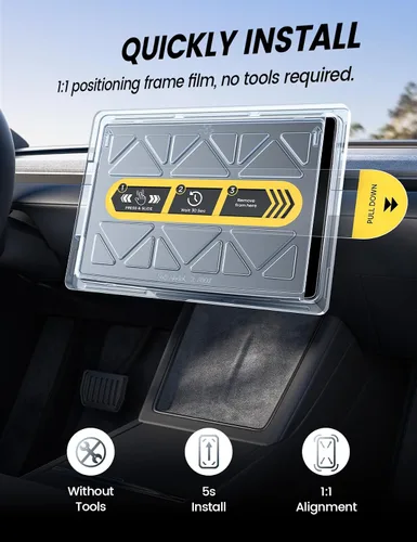 Miniatura 3 de Lamicall Protector de pantalla para Tesla Model Y Juniper 2025 y Model 3 (2024-2026) de 15.4 pulgadas, antiarañazos y huellas dactilares, paquete