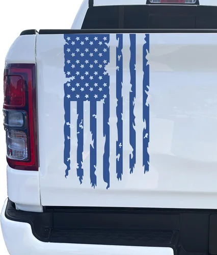 Miniatura 14 de Aldera Graphics Calcomanía de vinilo con la bandera de Estados Unidos de Estados Unidos envejecida compatible con la mayoría de las camionetas