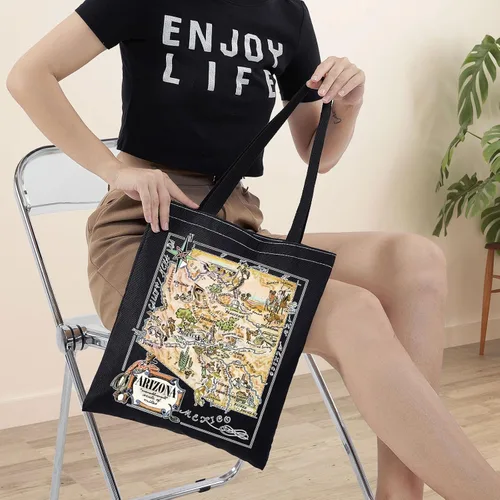Miniatura 11 de BWWKTOP Arizona State Tote Bag Arizona Souvenirs Regalos Arizona Bolsa de comestibles reutilizable Arizona Regalos de viaje Arizona