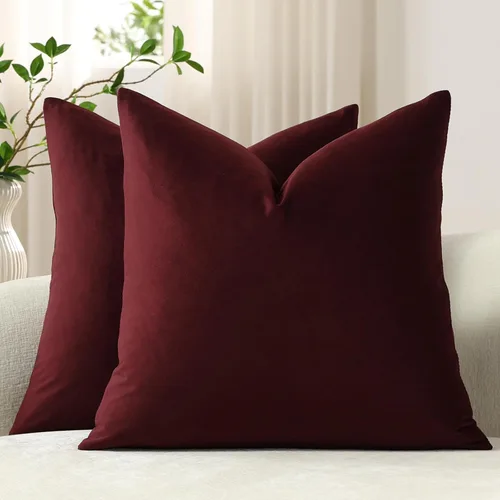 Miniatura 30 de Dezene - 2 fundas decorativas de terciopelo para almohada Hielo de vainilla