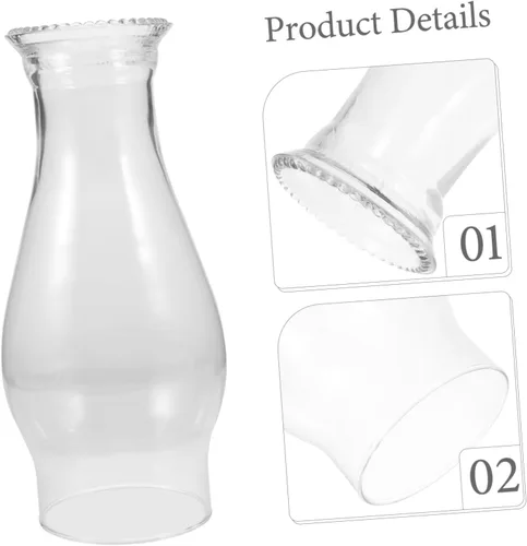 Miniatura 4 de Lámpara de cristal transparente, pantalla de queroseno de vidrio para chimenea, cubierta de lámpara de aceite, cubierta de portavelas con capucha