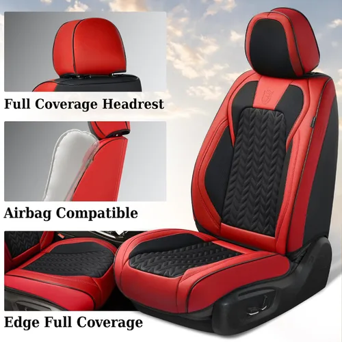 Miniatura 2 de Coverado Juego completo de fundas de asiento de automóvil de 5 asientos, fundas de asiento delantero y trasero para automóviles, cojín de asiento