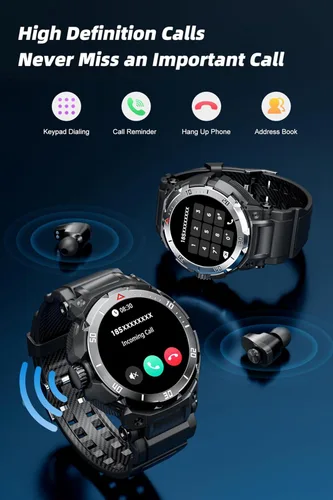Miniatura 2 de Reloj inteligente para hombre con auriculares, TWS inalámbricos para teléfonos Android iOS, relojes inteligentes para Android iOS Respuesta/Hacer