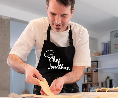 Miniatura 7 de Delantal de chef personalizado, delantal para mujeres u hombres con bolsillos, delantales de cocina para mujeres, delantal de chef para hombres