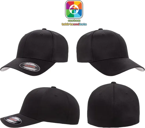 Miniatura 2 de Sombrero de ajuste flexible personalizado - Añade tu propio texto bordado - Sombrero ajustado