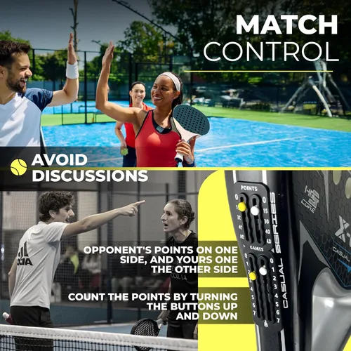 Miniatura 3 de Tenis y pádel puntuación para raquetas ultraligero adhesivo 3M Rastreador de puntuación de raqueta de tenis y juego de marcador imprescindible