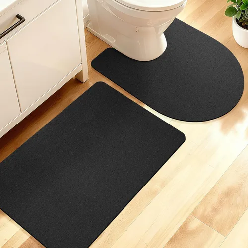 Miniatura 48 de ACCUMTEK Alfombrilla de Baño Ultra Delgada, Alfombrillas de Baño Antideslizantes con Respaldo Mejorado para Colocar Bajo la Puerta, Alfombras