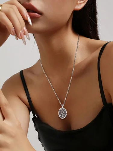 Miniatura 7 de Vito Collar con sello de siete arcángeles para mujeres y hombres, plata de ley 925, San Miguel, San Cristóbal, San Benito, San Judas, Rafael